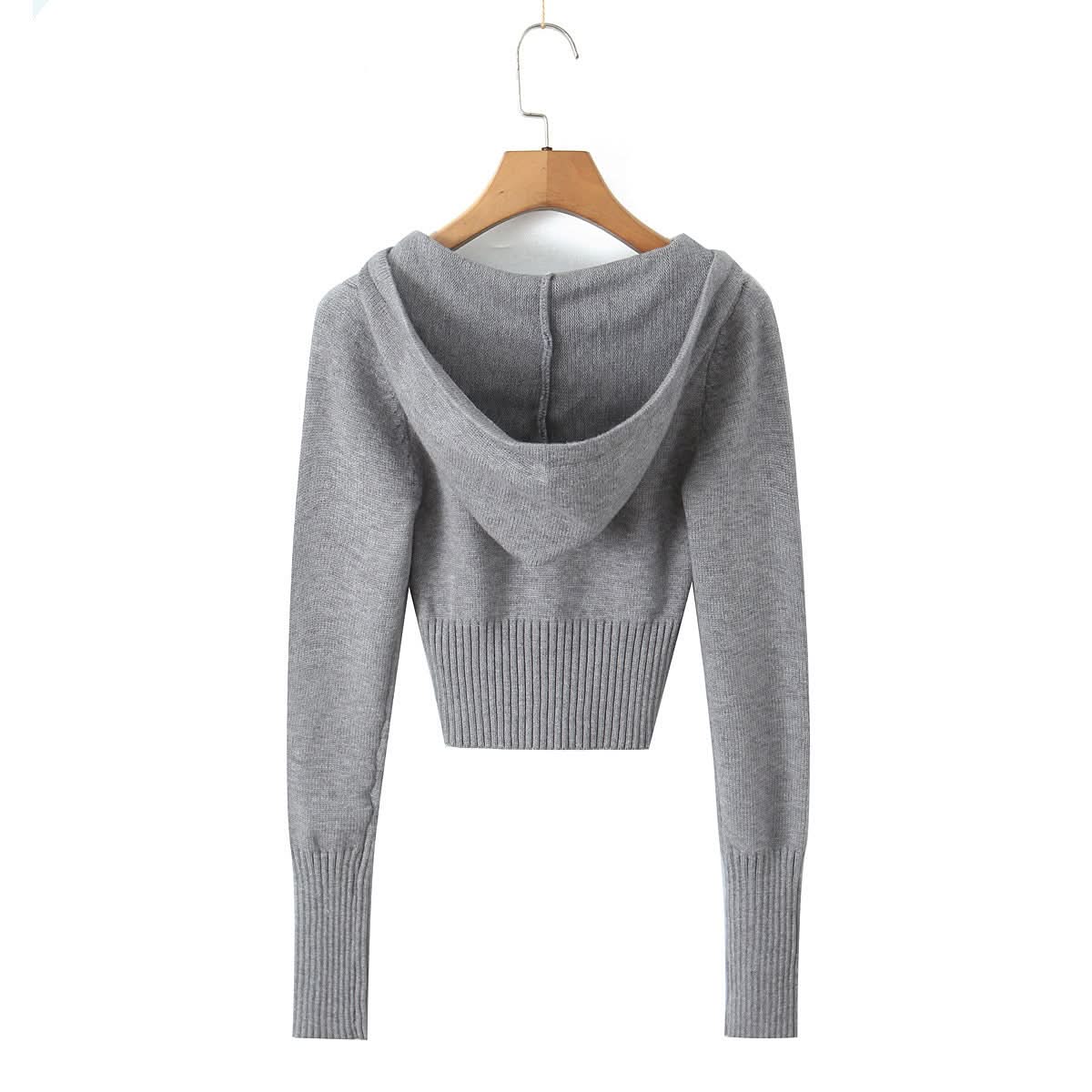 Kurzer Kapuzenpullover im Slim-Fit-Stil mit Kordelzug