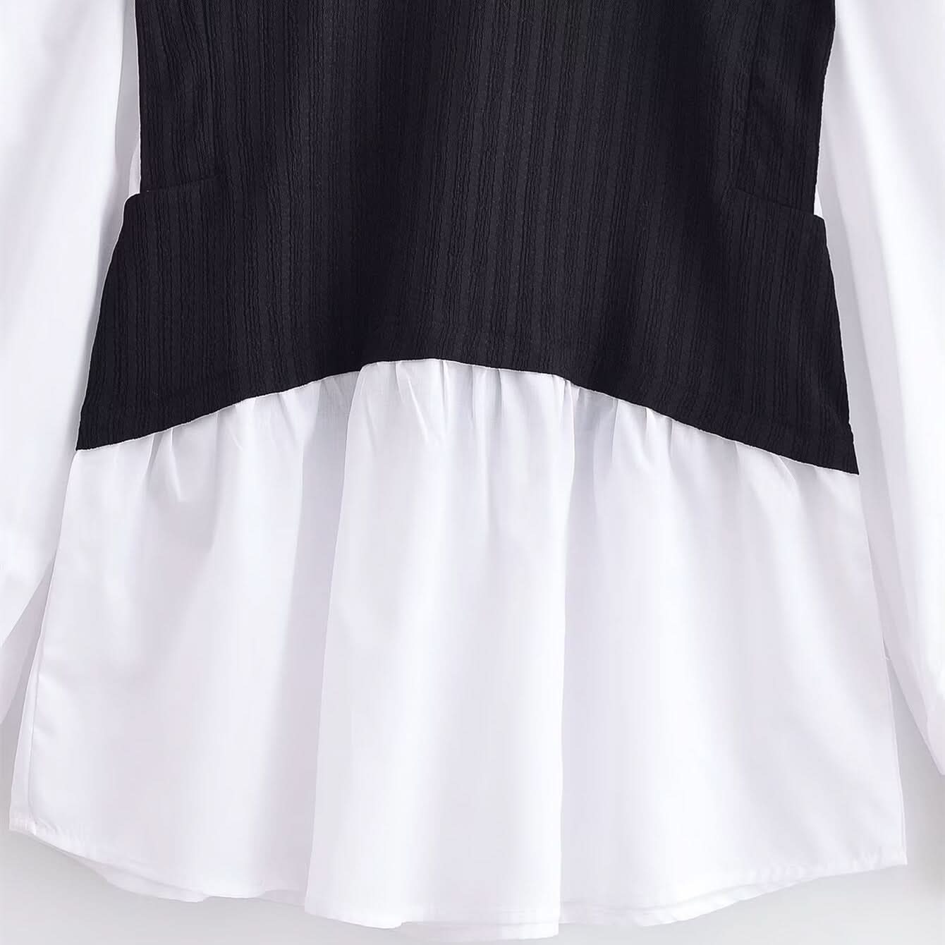 Color-Blocking Fake-Zweiteiler-Top