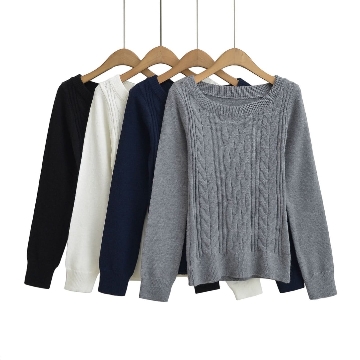 Langarmpullover mit Rundhalsausschnitt
