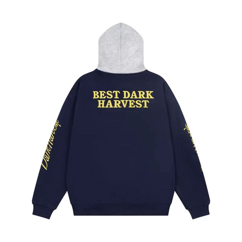 Letter Embroidery Hoodie Loose Pullover Fleece Hoodie