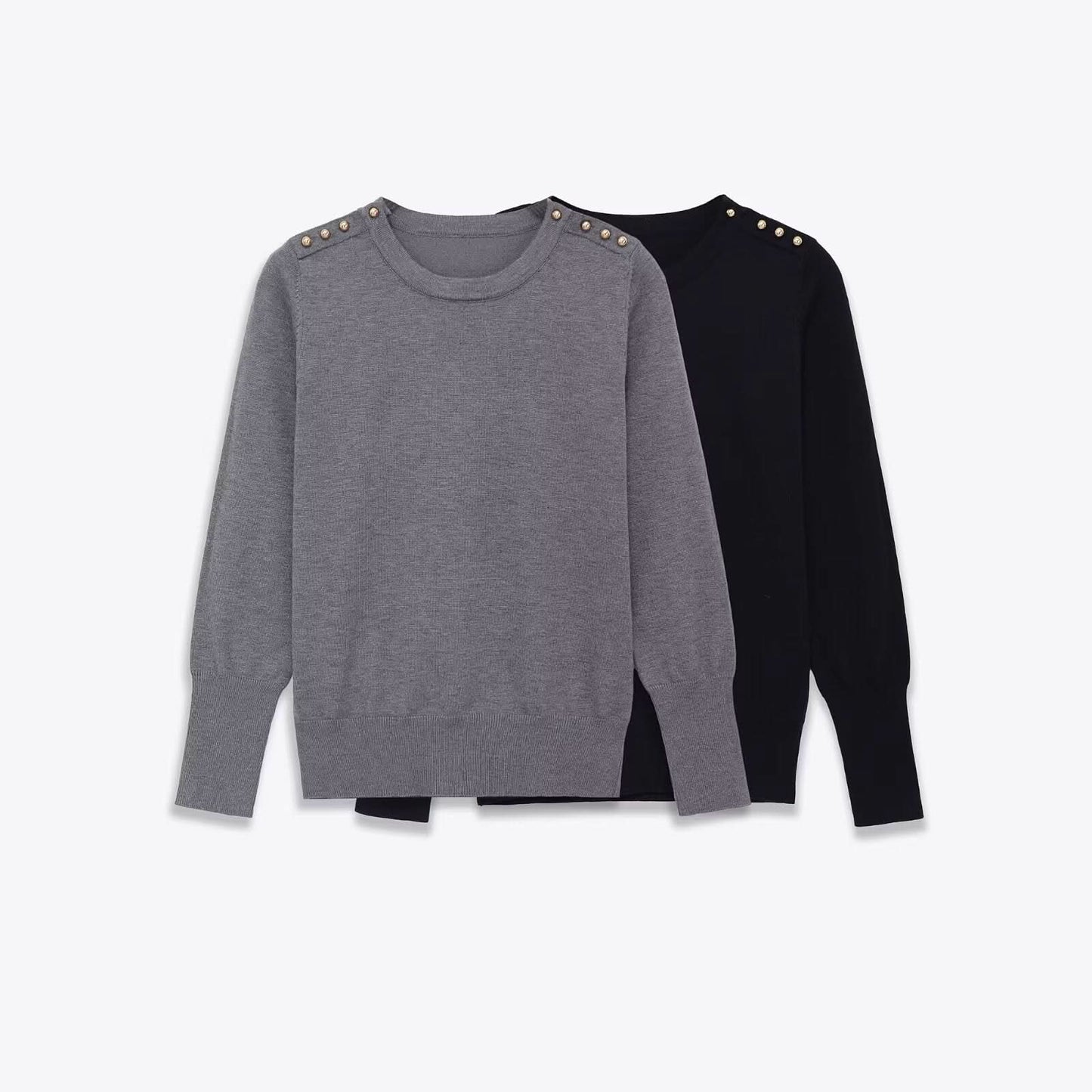Lässiger, vielseitiger Strickpullover mit Knopfleiste