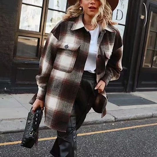 Korean Style Oversized Plaid Shirts Blouse Women Autumn Cotton Blouse Long Sleeve Plus Size Blouses 2020 Button Up Shirt Blusas