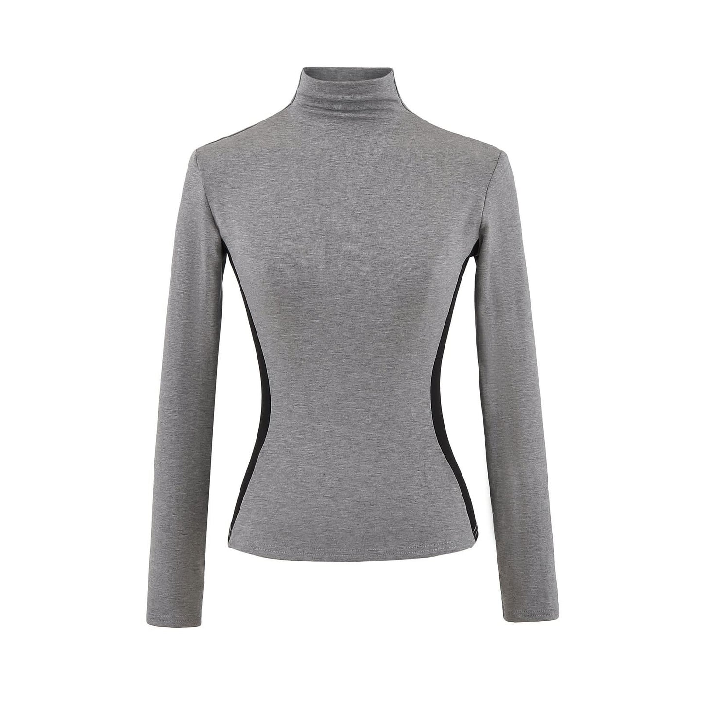 High neck slim fit long sleeved top