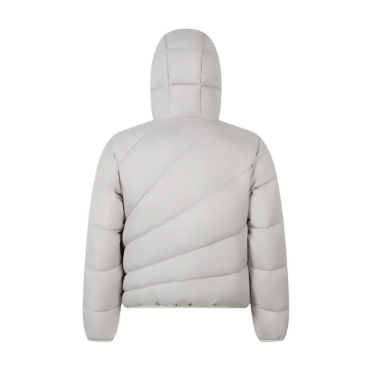Solid color loose hooded down jacket