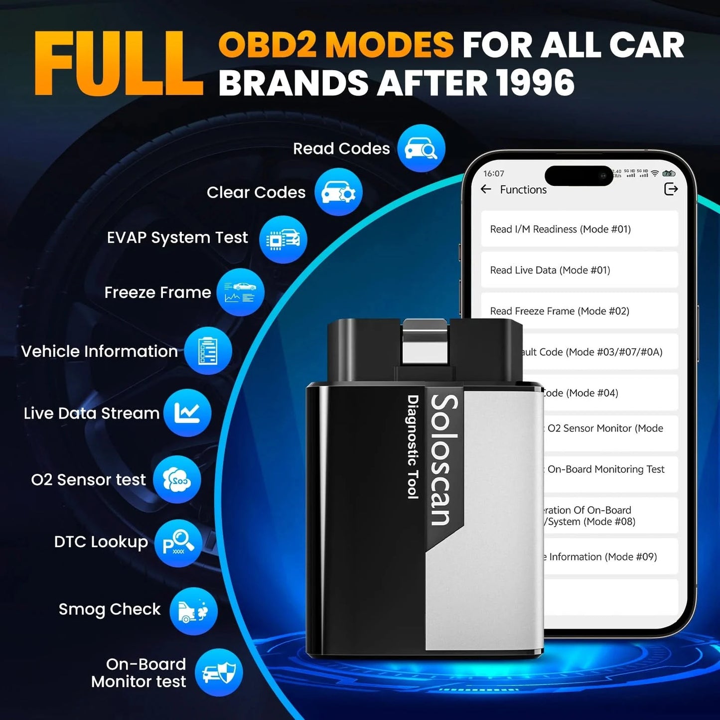 Kingbolen 2026 Soloscan Bi-directional OBD2 Code Reader for GM PK Topscan