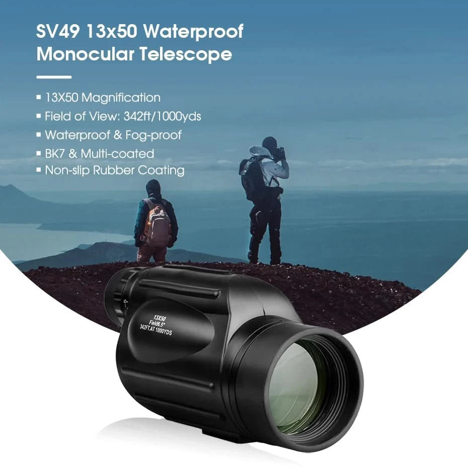 Svbony Telescope SV49 13x50 Monocular Powerful,Professional Monoculars,Waterproof,camping Equipment,for travel and hunting