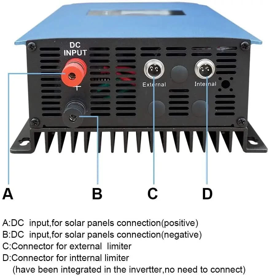 Y&H 2000W Solar Grid Micro Inverter Battery Discharge Power Mode With Limiter Sensor PV DC 45-90V AC 220V MPPT Solar Converter