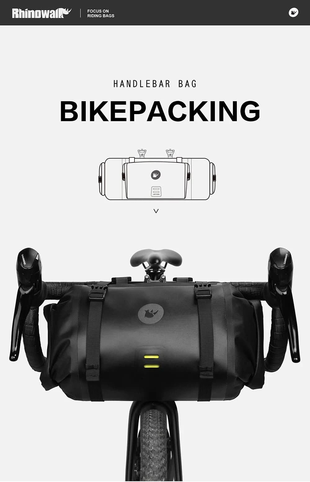 Rhinowalk Bicycle Bag Handlebar Bag Waterproof  Front Tube Cycling Bag MTB Multifunction Portable 12L MTB Road Handlebar Bag