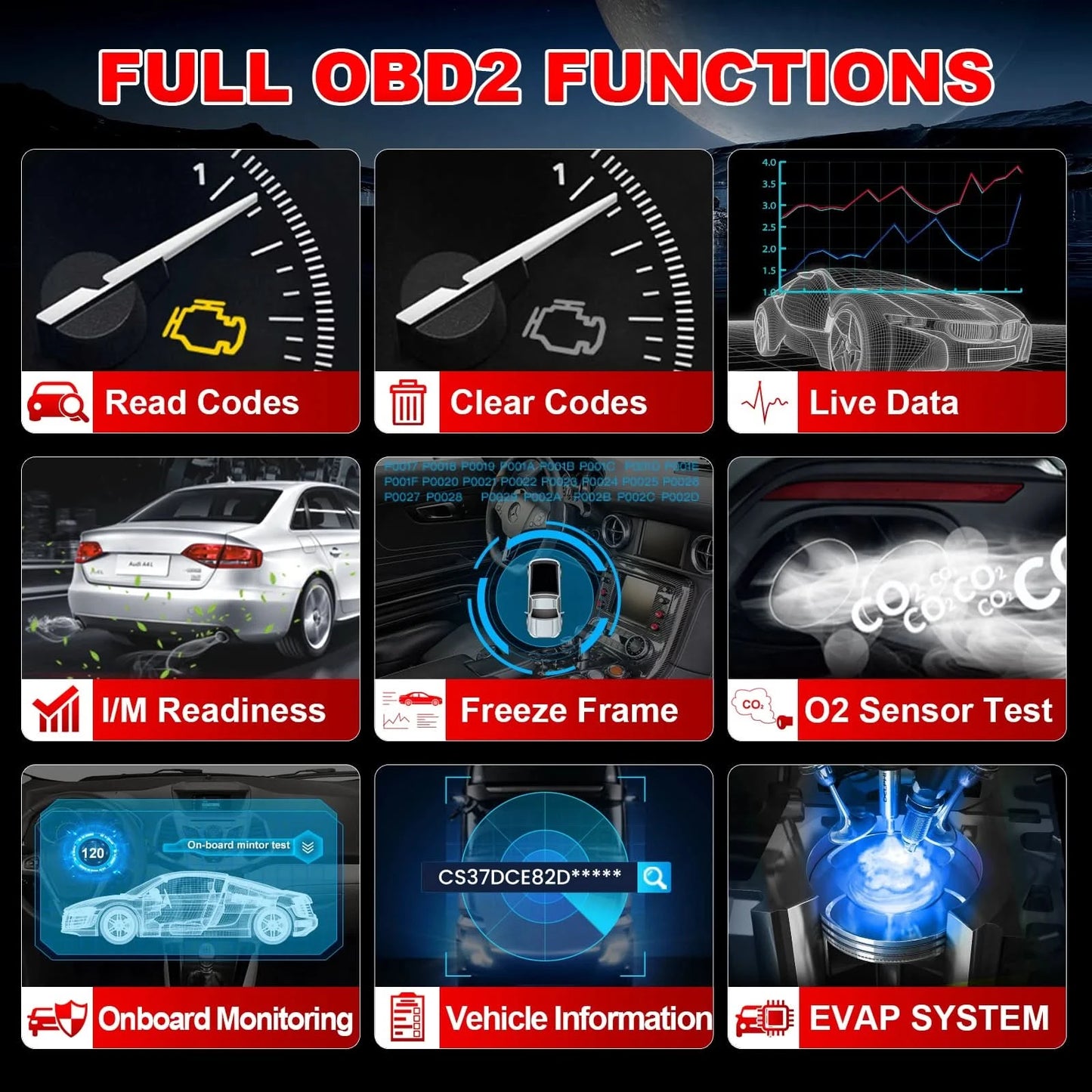 2026 EINFÜHRUNG Creader Elite CR300 Universal Auto Diagnose OBD2 Scanner Motor Fehlercode Leser