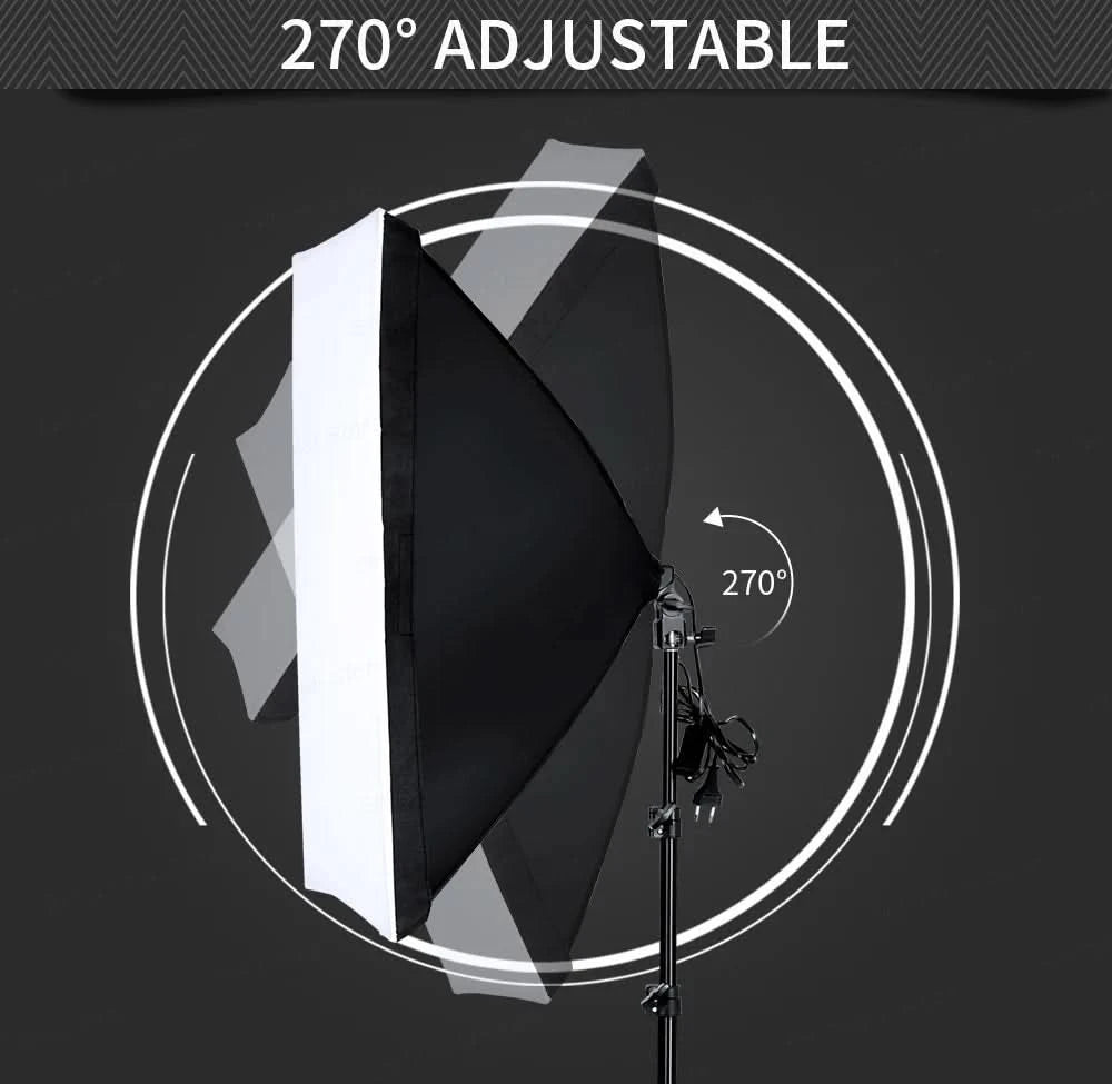 Studio Kit Photo Softbox Light Box Lighting Single Led Lamp with Tripod Photography Shooting Soft Box Flash E27 Accessories