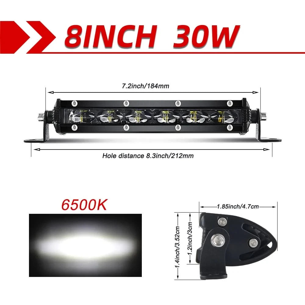 CO LIGHT 50 inch 240W Slim LED Light Bar Single Row Spot Flood Combo Beam Offroad Led Work Light 12V 24V for ATV SUV Lada Boat