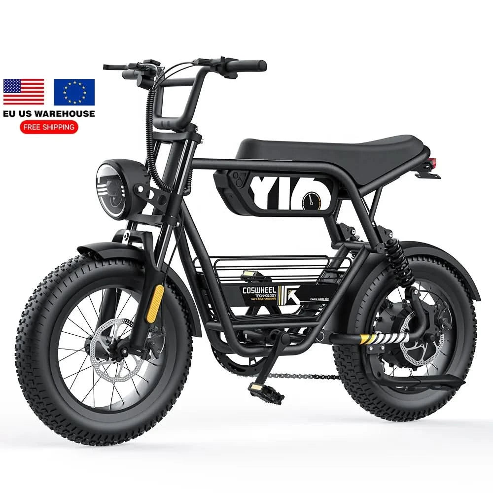 COSWHEEL Y16 EU US Warehouse Stock 16 Inch Fat Tire Ebike Electric Bike 48v 15Ah Ebike 1000W Electric Bicycle