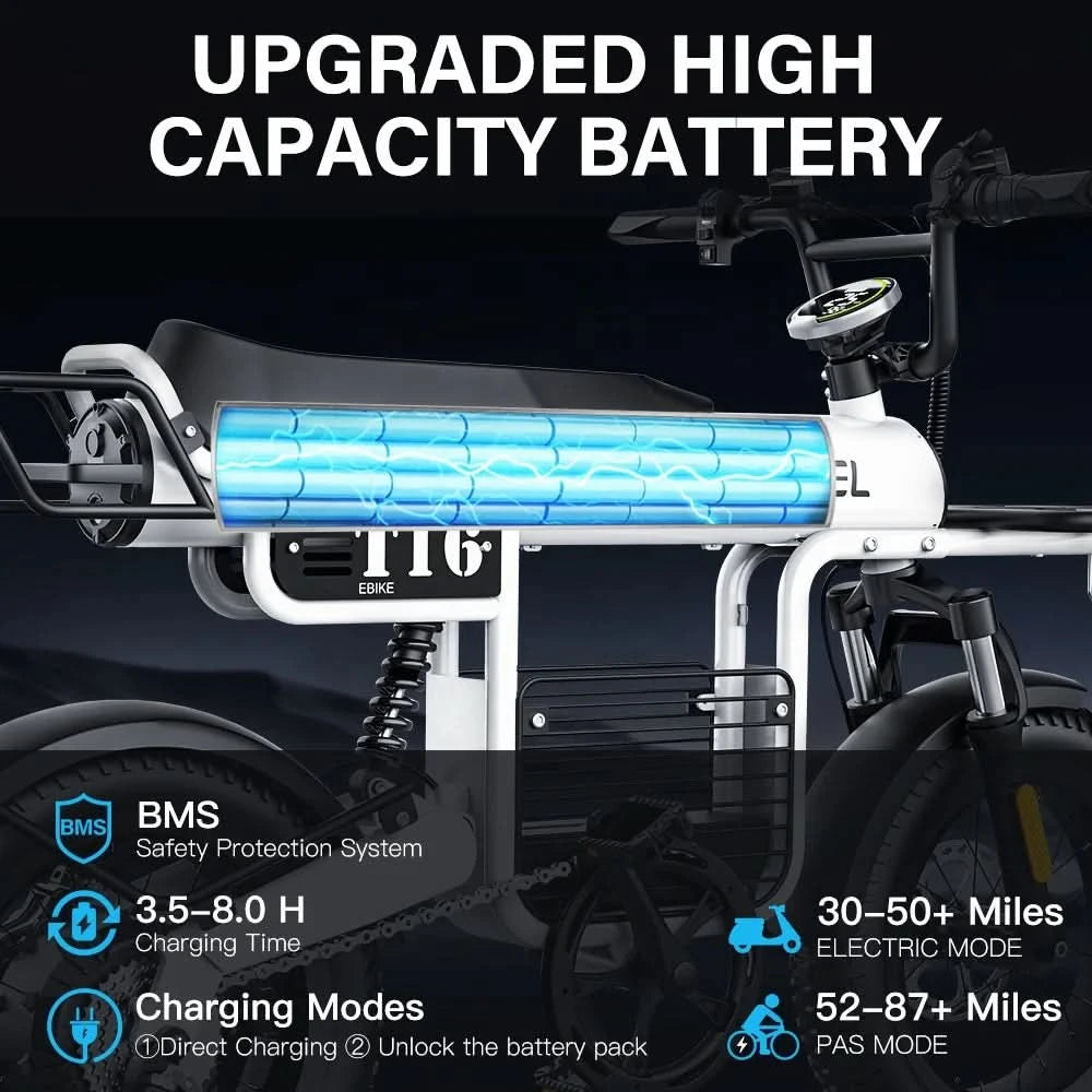 Coswheel T16 Electric Bike for Adults Teens 1000W Motor 28mph 70+Miles E Bike 48v 20Ah Battery Ebik 7 Speed Gear Dual Suspension