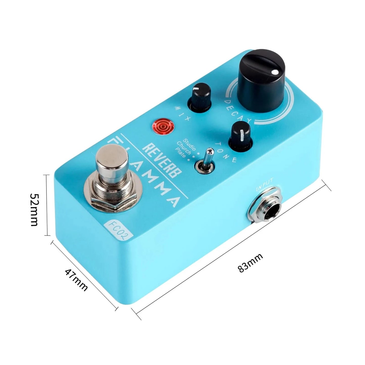 FLAMMA FC02  Electric Guitar Pedal Reverb Effects Pedal with Studio Church Plate Effects True Bypass with Power Supply