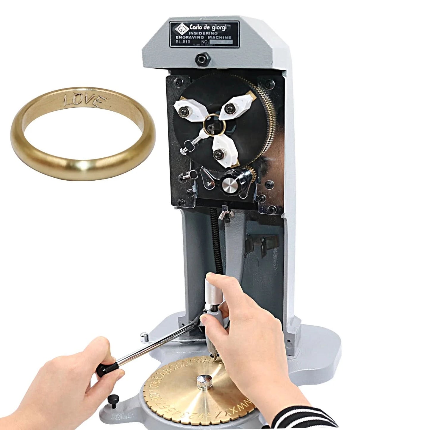 NIUPIKA Ring Inside Engraving Machine Standard Letter Block Dial Plotter Gold Silver Jewelry DIY Tools Engraving Machine