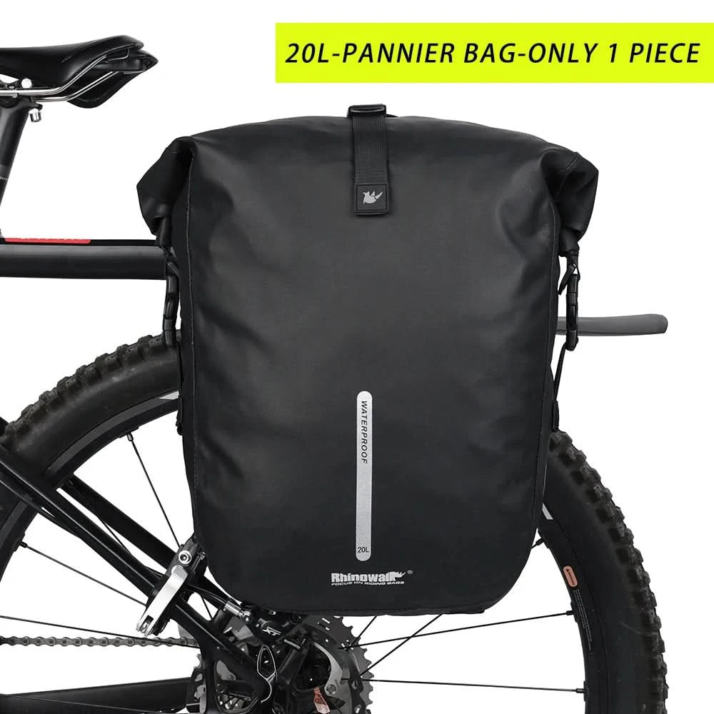 Rhinowalk Bicycle bag&Pannier 100% Fully Waterproof 27L Big Bike Bag capacity Multifunctional Rear Rack Pannier Bag Cycling Bags