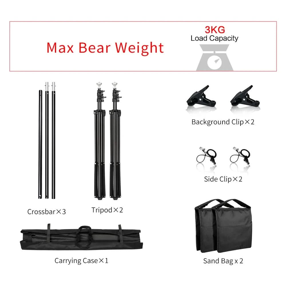 SH Photography Background Backdrop Stand Support Picture Canvas Frame System Kit With Carry Case For Muslin Photo Video Studio