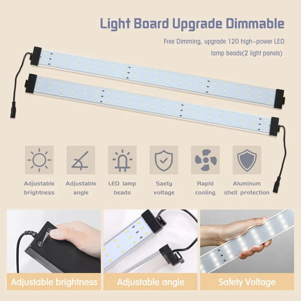 Photo Light Studio Soft Boxes Portable Foldable Dimmable Photography Table Shooting Tents Kit With 3Pcs Background Board