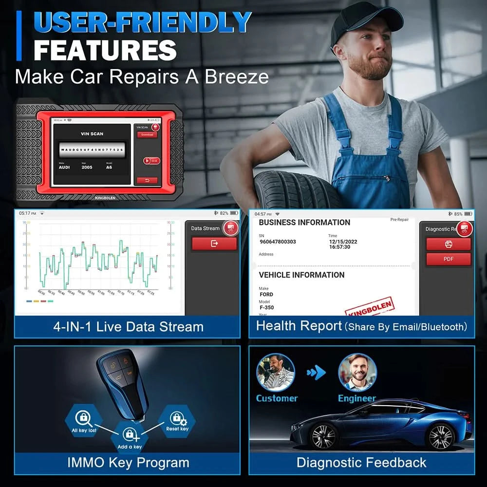 USA EU Warehouse 2026 Kingbolen K7 Full System Car Diagnostic Tool 12V Vehicle OBD2 Scanner Auto ECU Coding Machine 31 Resets