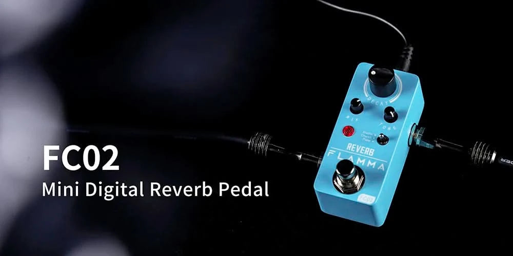 FLAMMA FC02  Electric Guitar Pedal Reverb Effects Pedal with Studio Church Plate Effects True Bypass with Power Supply