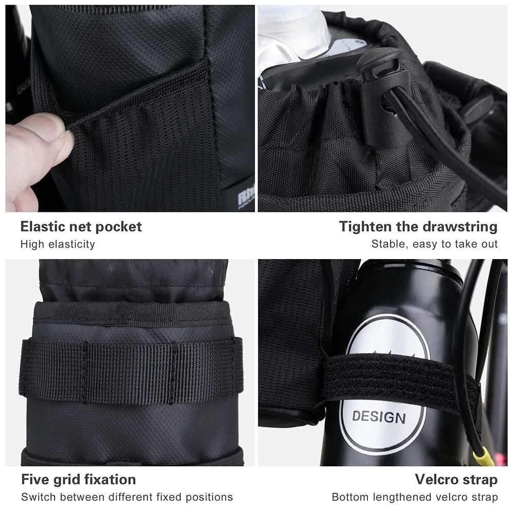 Rhinowalk Bicycle Bag Cycling Water Bottle Carrier Pouch MTB Bike Insulated Kettle Bag Riding Handlebar 1pc or 2pcs Accessories