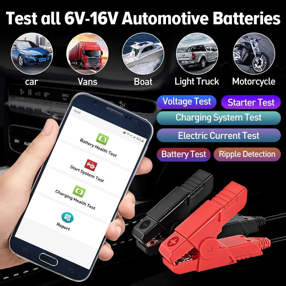 US EU Warehouse LAUNCH BST360 BT Battery Tester 12V Car Motorcycle Battery Analyzer Load Cranking Charging Tester