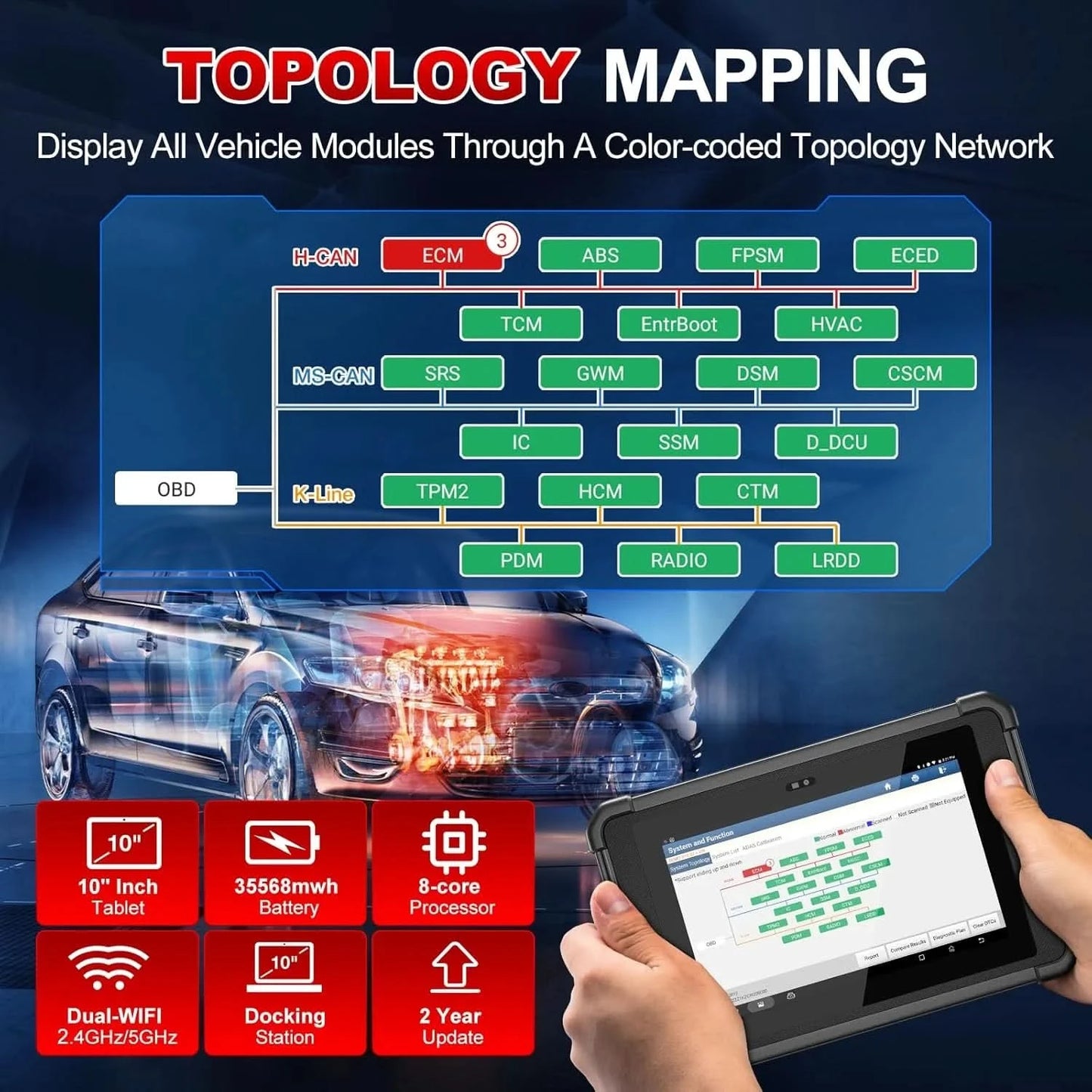 USA EU Warehouse LAUNCH X431 PAD5 V Elite Auto ECU Programming Diagnostic Tool with 60+ Services