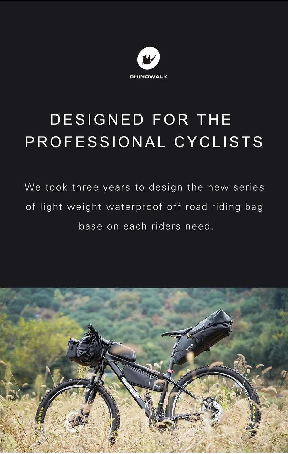 Rhinowalk Bicycle Bag Handlebar Bag Waterproof  Front Tube Cycling Bag MTB Multifunction Portable 12L MTB Road Handlebar Bag