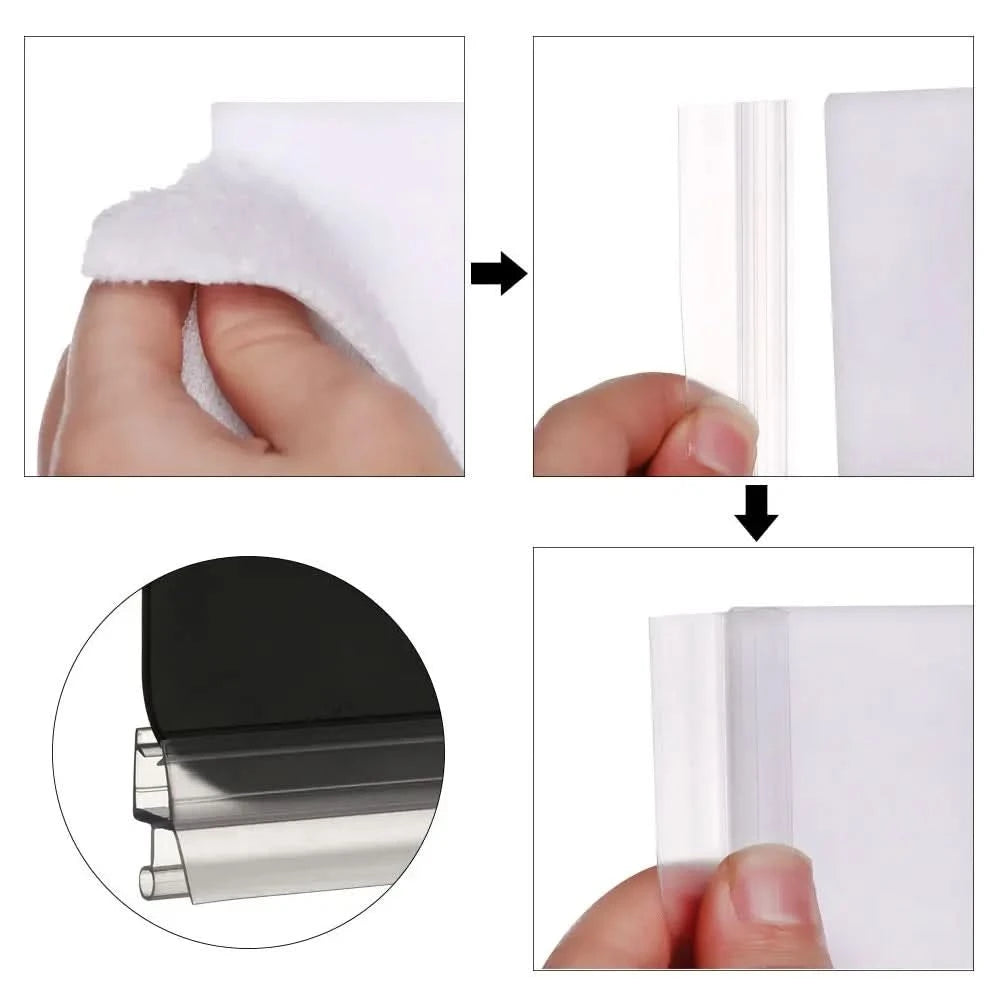 Bath Shower Screen Door Seal Strip 4 to 12mm Seal Gap Window Door Weatherstrip Door Protective Strip Bathroom Hardware