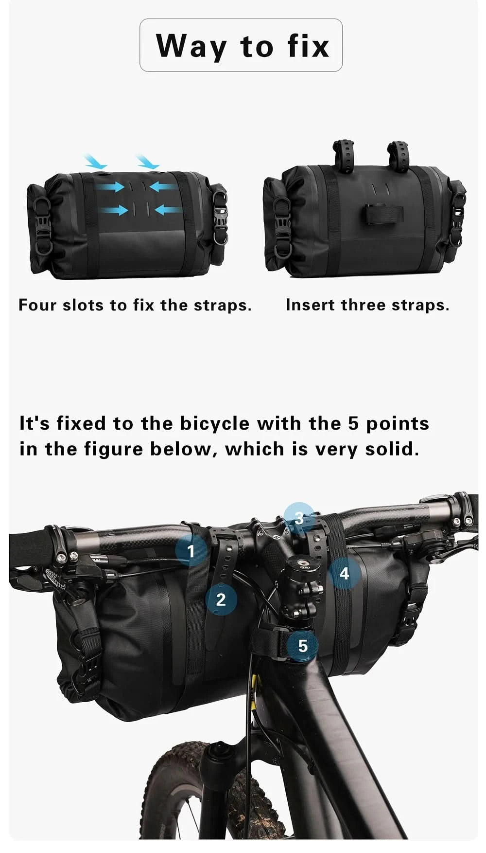 Rhinowalk Bicycle Bag Handlebar Bag Waterproof  Front Tube Cycling Bag MTB Multifunction Portable 12L MTB Road Handlebar Bag