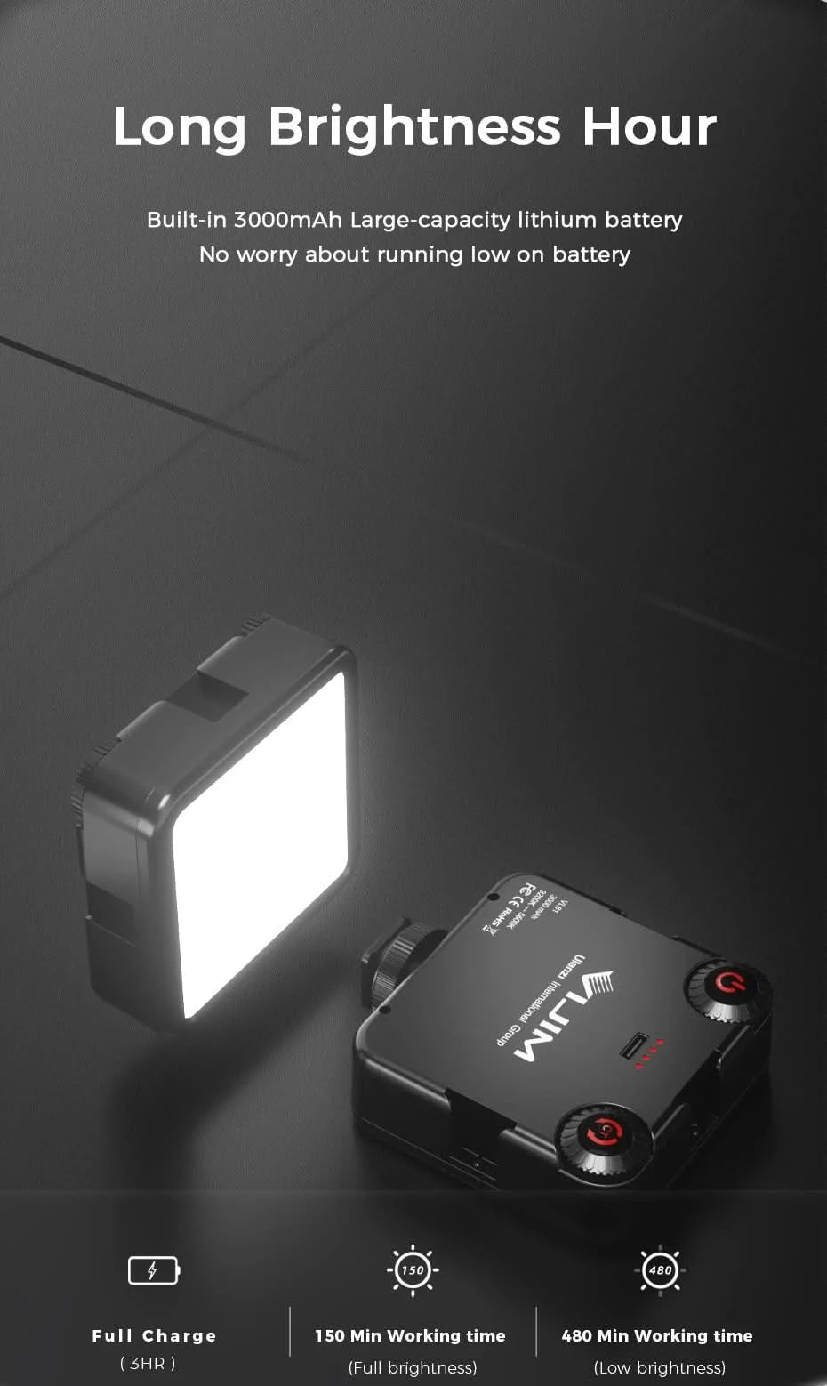Ulanzi VIJIM VL81 VL200 3200k-5600K Dimmable Mini LED Video Light for Smartphone SLR Camera Rechargable Vlog 3000mAh Fill Light