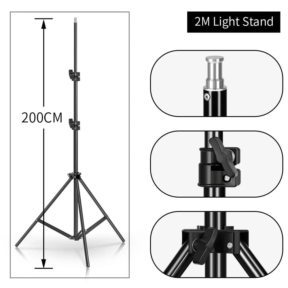 Studio Kit Photo Softbox Light Box Lighting Single Led Lamp with Tripod Photography Shooting Soft Box Flash E27 Accessories