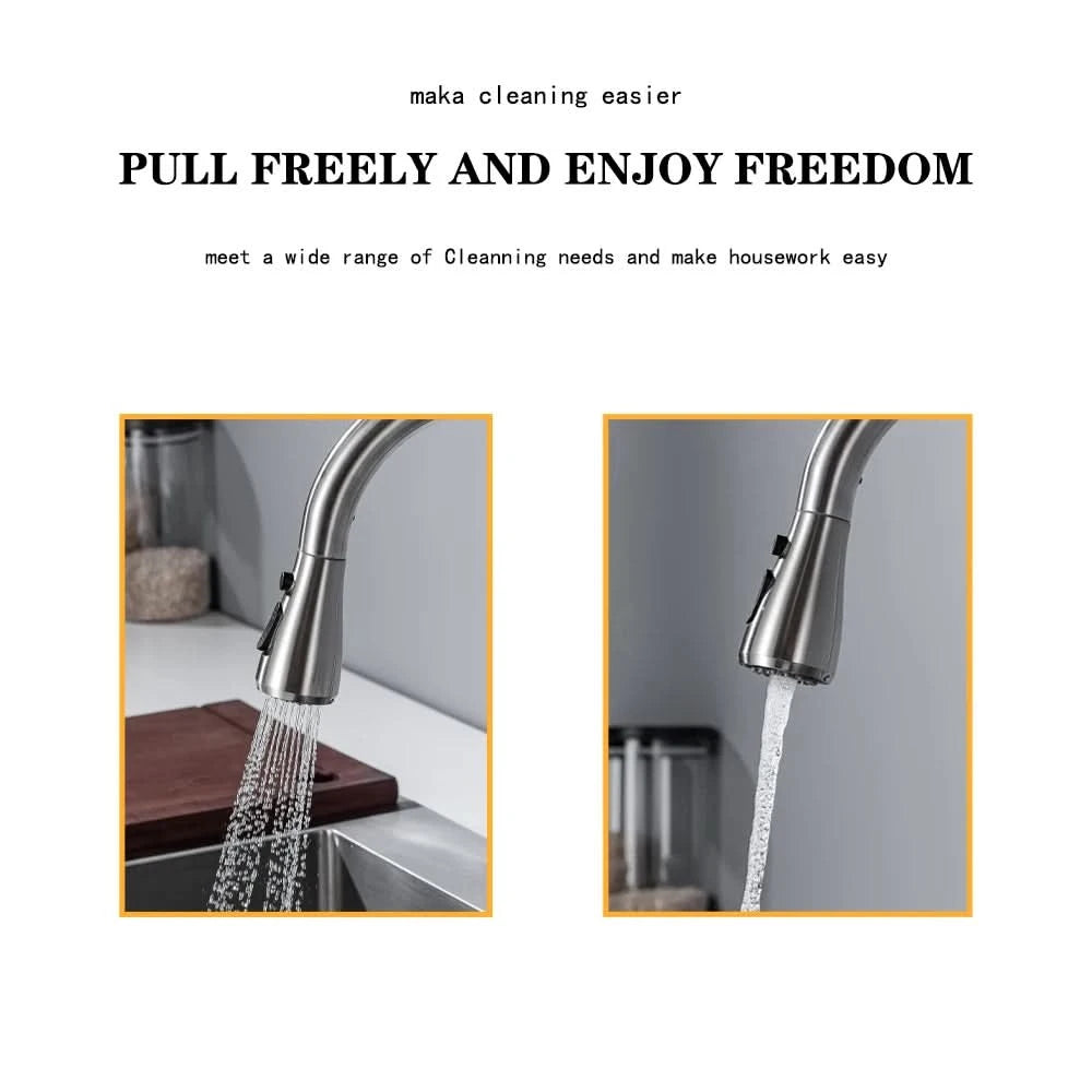 Smart Touchless Kitchen Faucet Brushed Poll Out Infrared Sensor Faucets Black/Nickel Infrared Water Mixer Taps