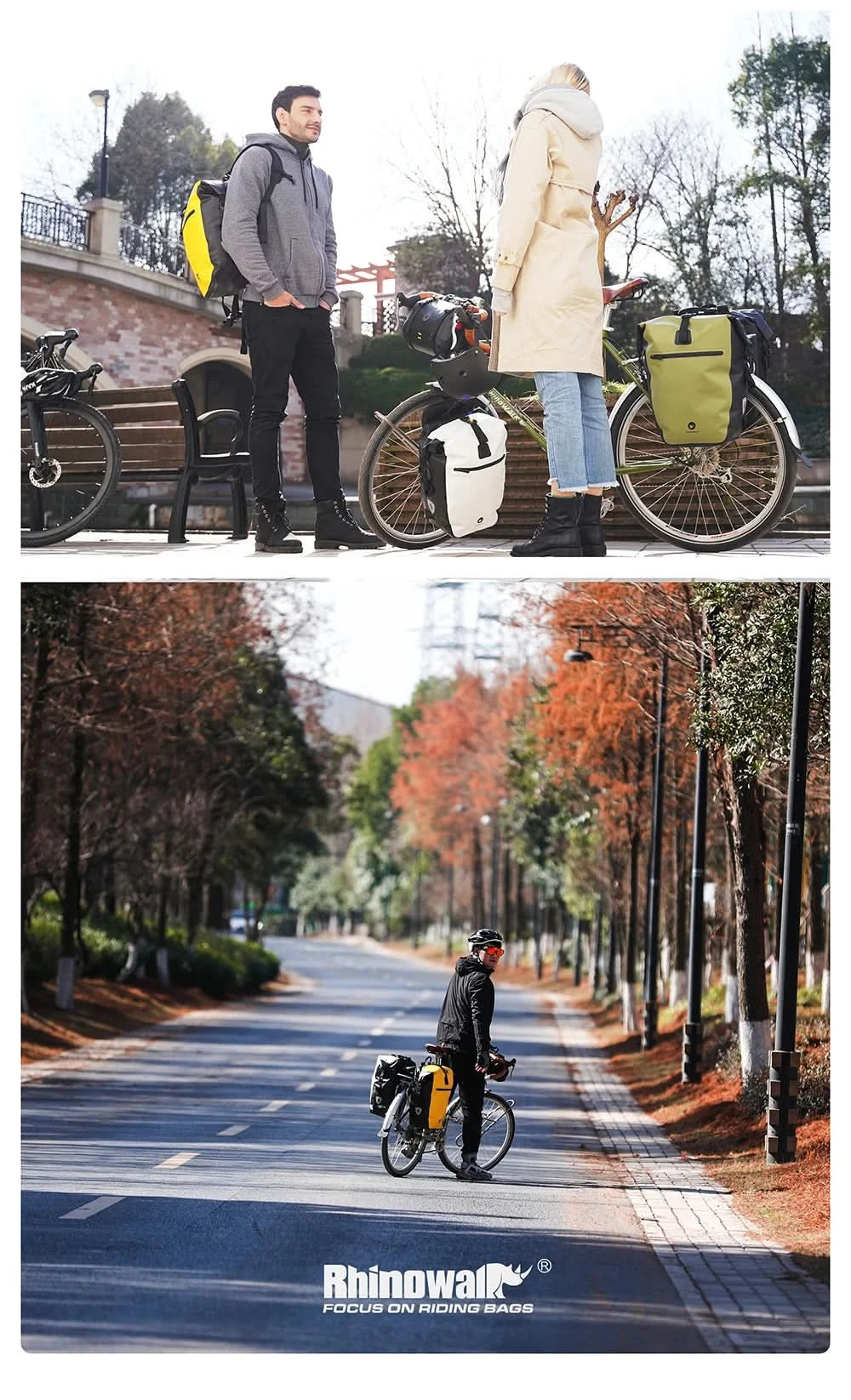 Rhinowalk Bicycle bag&Pannier 100% Fully Waterproof 27L Big Bike Bag capacity Multifunctional Rear Rack Pannier Bag Cycling Bags