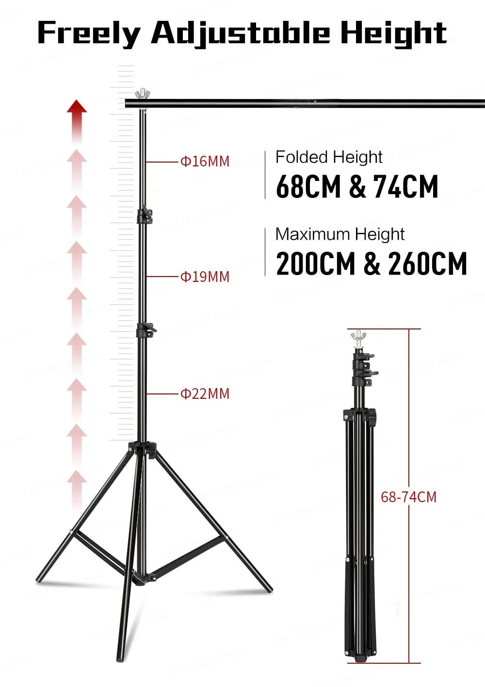 SH 2.6m*3m Suit Adjustable Backdrop Stand for Photography Wedding Photo Studio Backdrop Video Background Frame