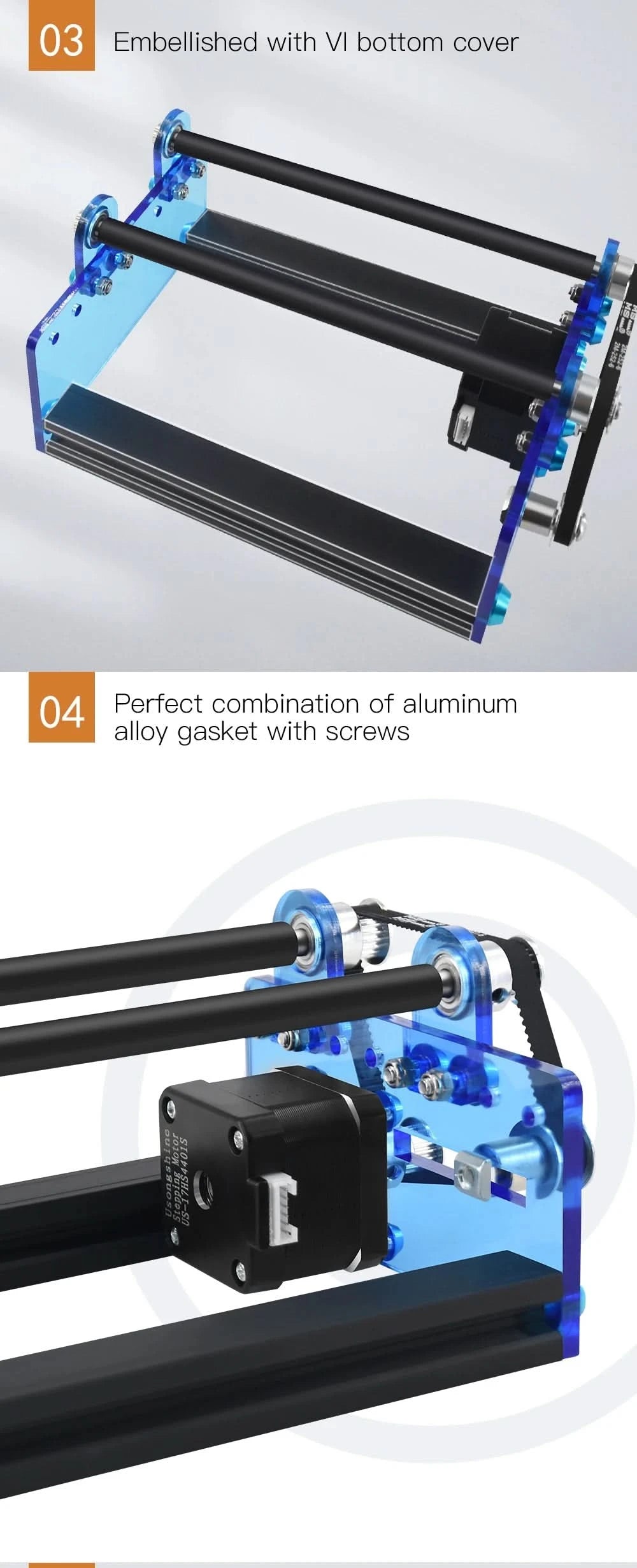 CNC Laser Engraving Machine 3D Printer Y-axis Rotary Roller Engraving Module for TTS TT-5.5S Engraving Cylindrical Objects Cans