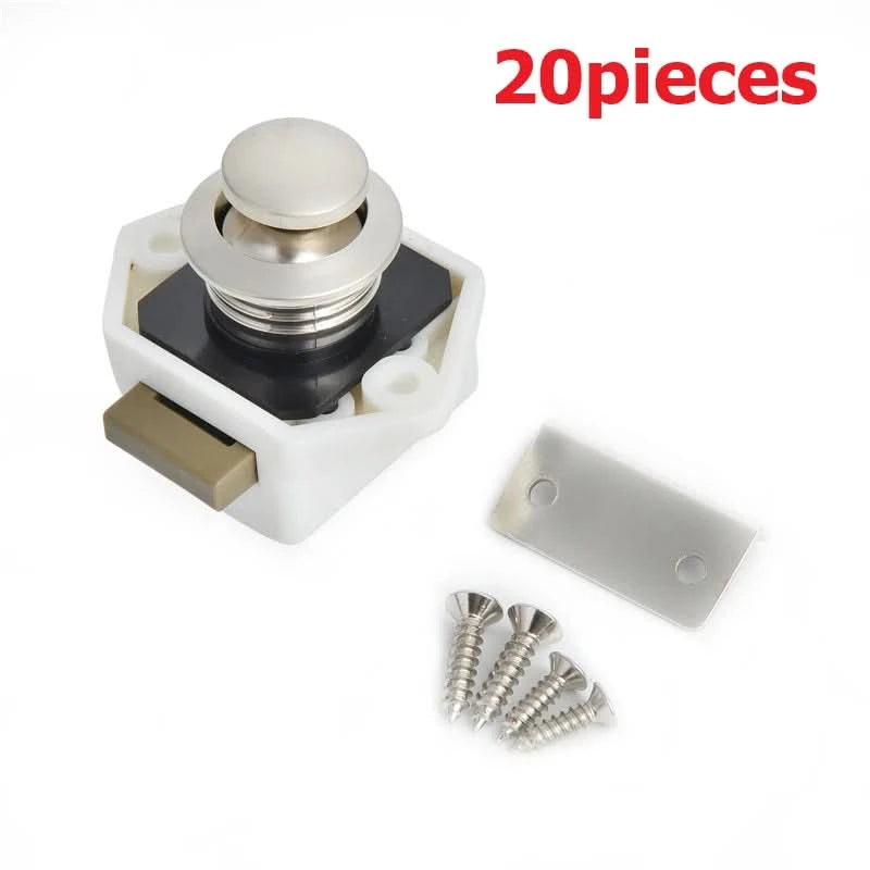 KAK 20 pieces RV Lock Push Lock for Camper Car RV Yacht Push Locks Furniture Cabinet Door Lock Hardware Child Safety Drawer Lock