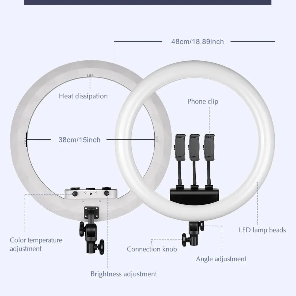 SH 45cm 18 inch Ring Light With Tripod Stand Usb Charge Selfie Led Lamp Dimmable Photography Light For Photo Photography Studio