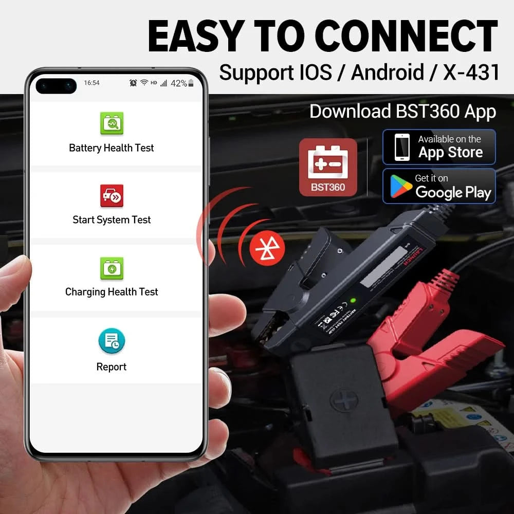 USA EU Warehouse LAUNCH BST360 Car Battery Tester Cranking Test Load Test 12V Battery Analyzer