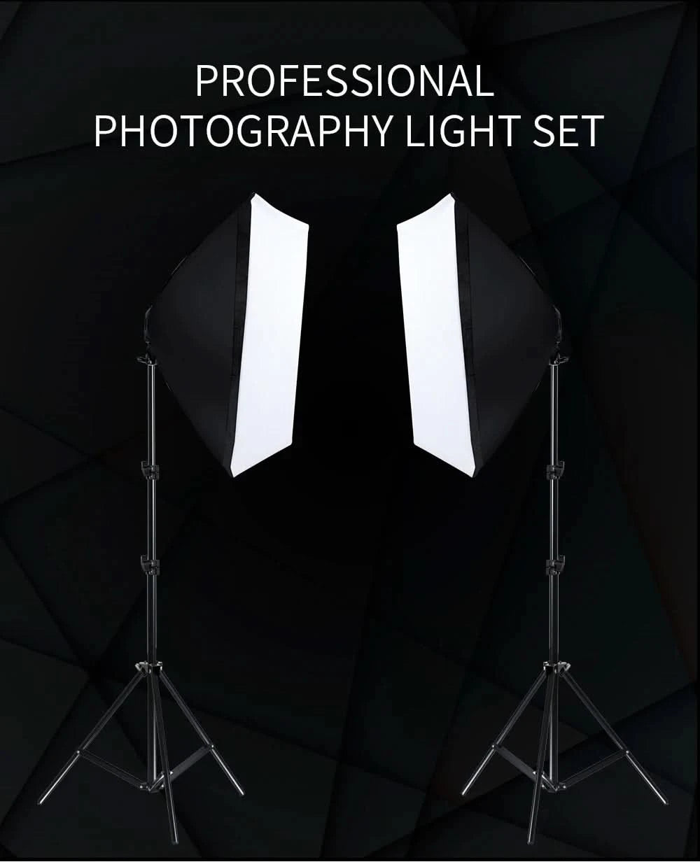 Studio Kit Photo Softbox Light Box Lighting Single Led Lamp with Tripod Photography Shooting Soft Box Flash E27 Accessories