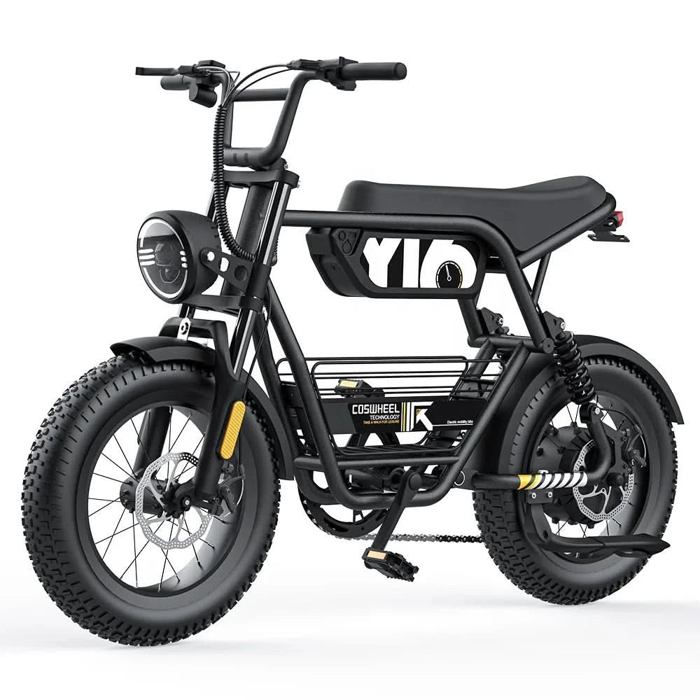 EU US Warehouse Ready Stock COSWHEEL Y16 1000W Electric Bike 48V 15AH ELEKTRISCHE FAT BIKE BLACK ZADEL
