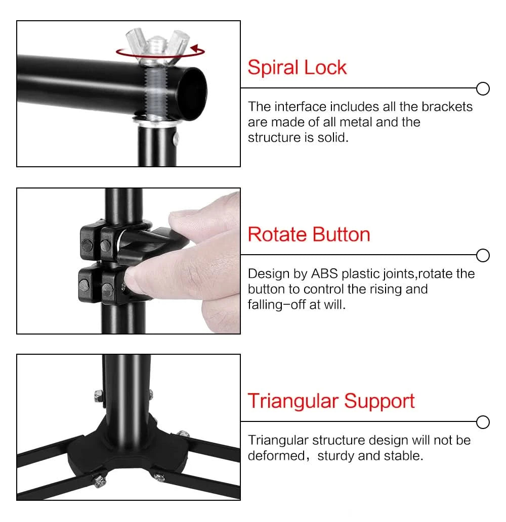 SH Photography Background Backdrop Stand Support Picture Canvas Frame System Kit With Carry Case For Muslin Photo Video Studio