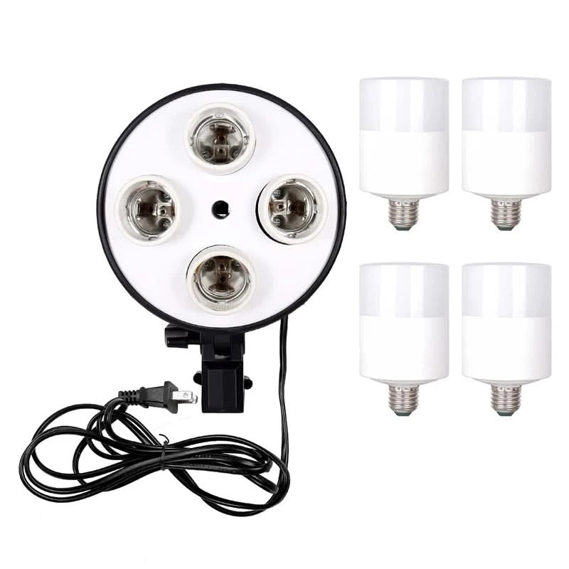 SH Photo Studio Softbox Light Kit Photographic Equipment Four Lamp Holders Continuous Light System With E27 Bulb Accessories