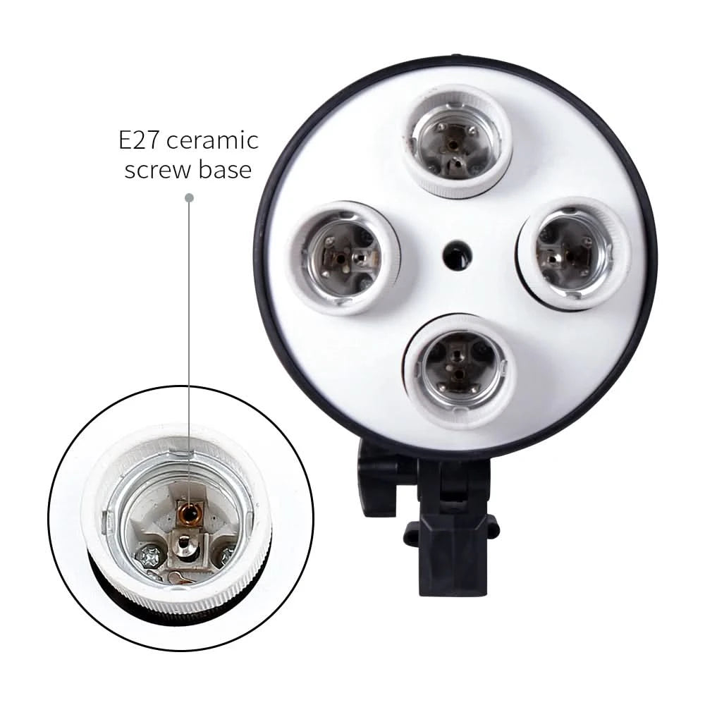 SH Photo Studio Softbox Light Kit Photographic Equipment Four Lamp Holders Continuous Light System With E27 Bulb Accessories