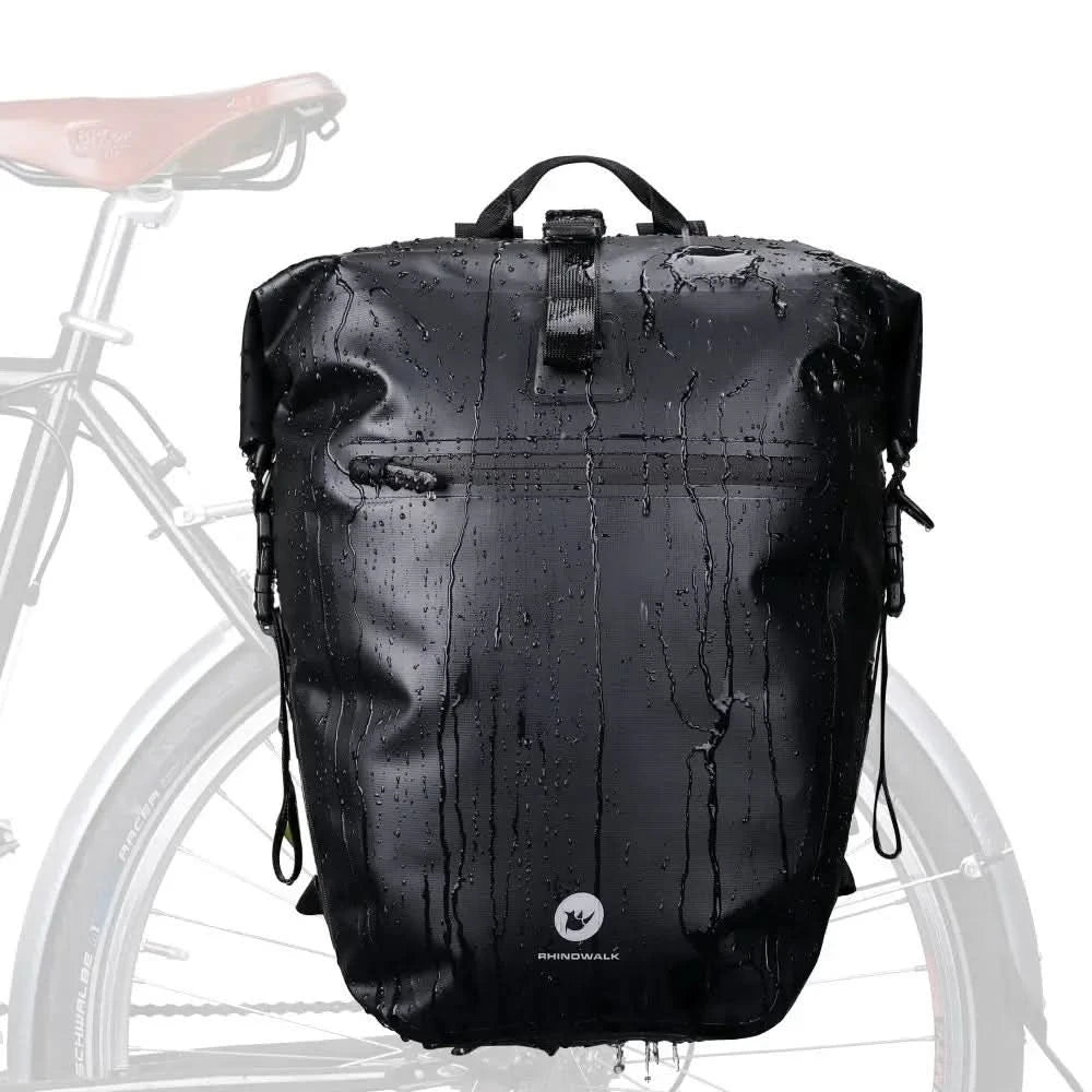 Rhinowalk Bicycle bag&Pannier 100% Fully Waterproof 27L Big Bike Bag capacity Multifunctional Rear Rack Pannier Bag Cycling Bags