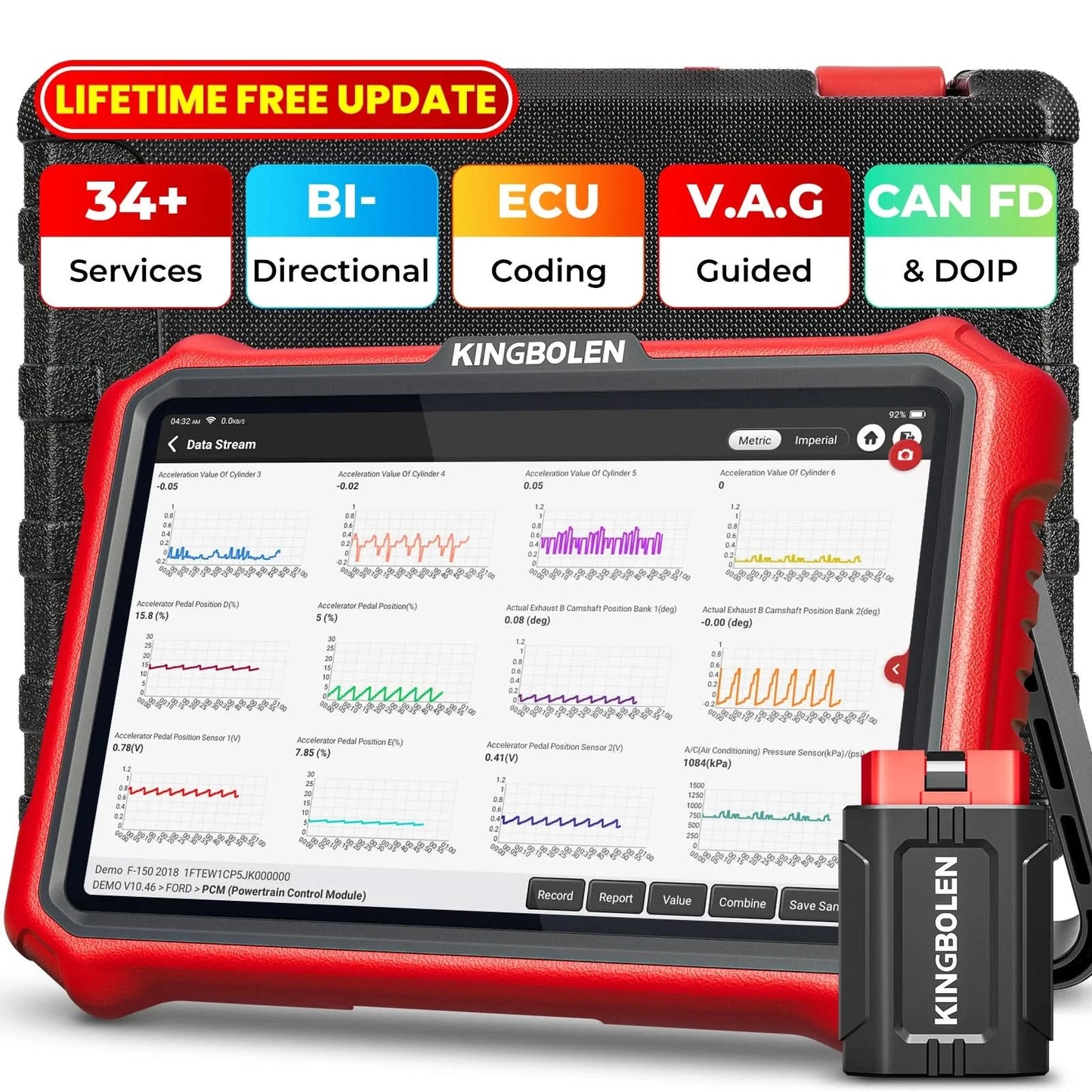 USA EU Warehouse Kingbolen K8 PRO Full System Bidirectional Car Diagnostic Tool Lifetime Free Update