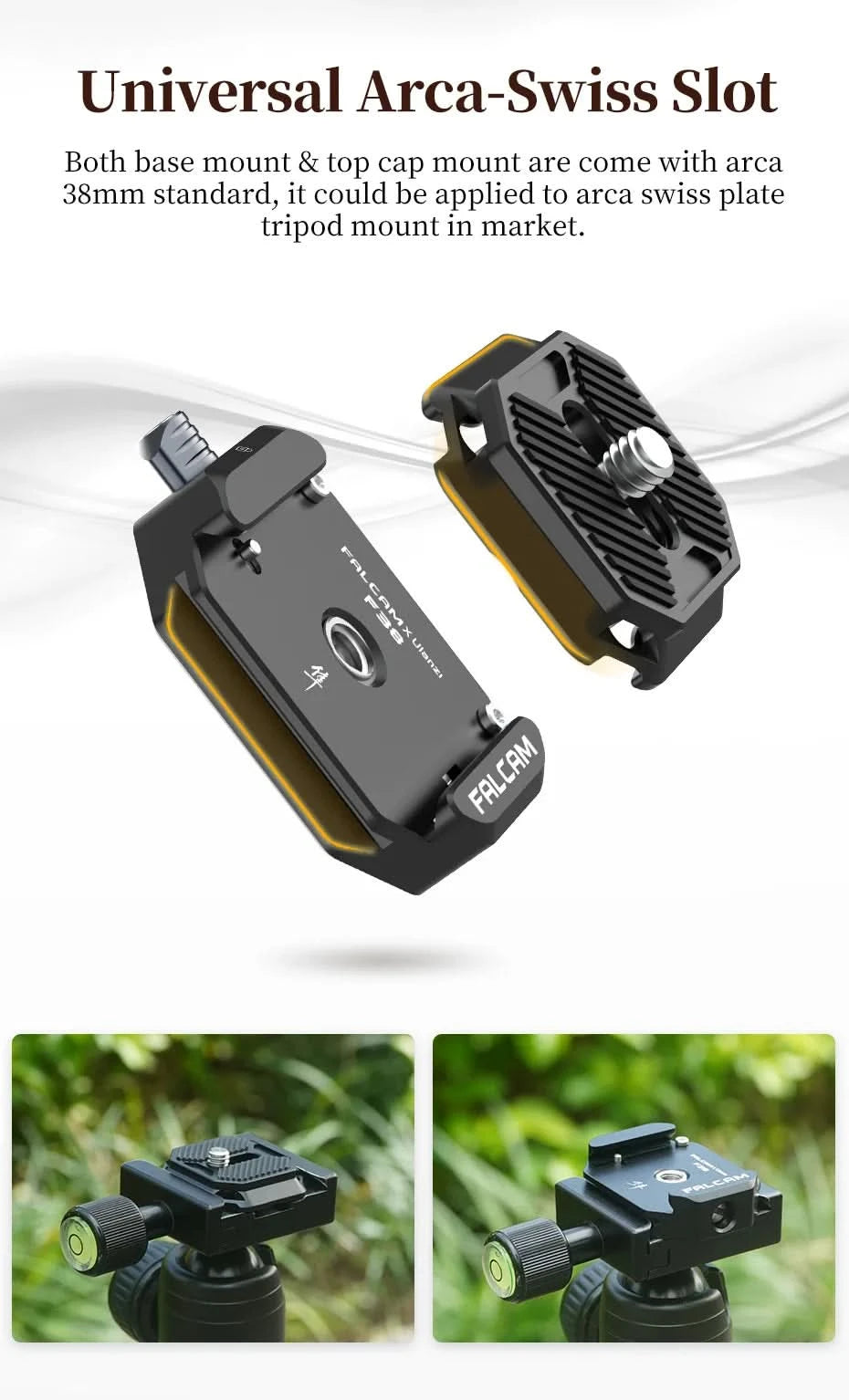 Ulanzi FALCAM F38 Universal Arca-Swiss Slot Quick Release System Plate Clamp Quick Switch Kit for DSLR Camera Gimbal Tripod