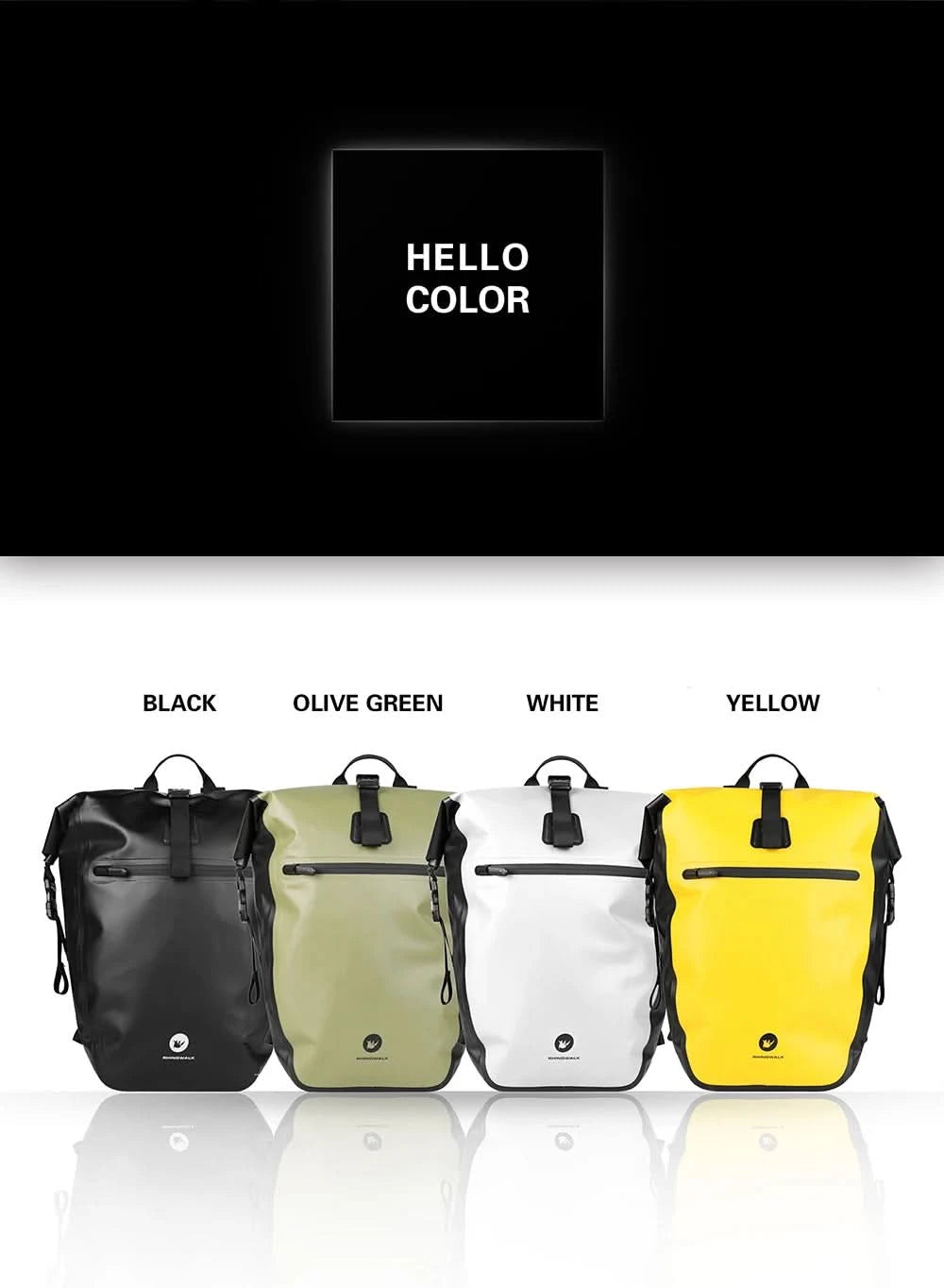 Rhinowalk Bicycle bag&Pannier 100% Fully Waterproof 27L Big Bike Bag capacity Multifunctional Rear Rack Pannier Bag Cycling Bags