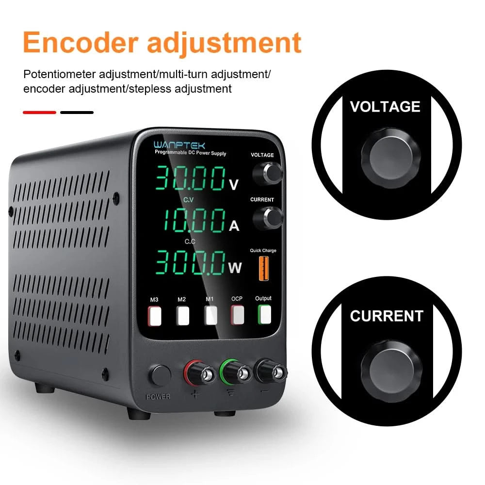 Wanptek Adjustable DC power supply 30V 10A 60V 5A Lab Bench Power Source Stabilized Power Supply Voltage Regulator Switch 220V