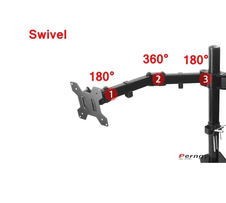 D-MOUNT MS02 9.9kg each head Full Motion 360 rotate Dual 10"-27" Monitor desktop holder stand long Mount Arm clamp and grommet